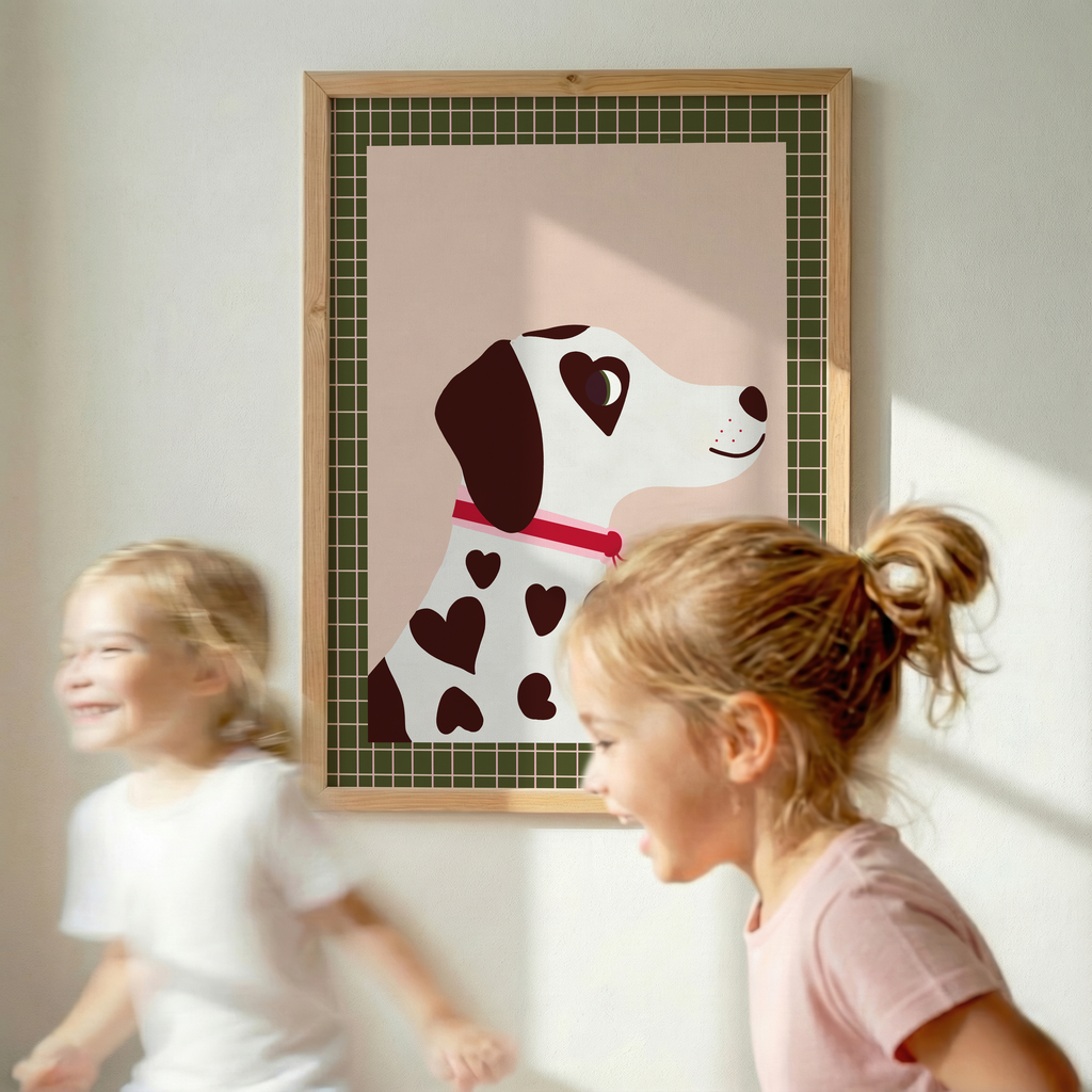 Poster Dalmatiner I im Herz-Design