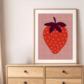 Poster Erdbeere I Herz-Design