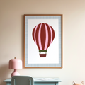 Poster Heißluftballon I in Blau und Rottönen