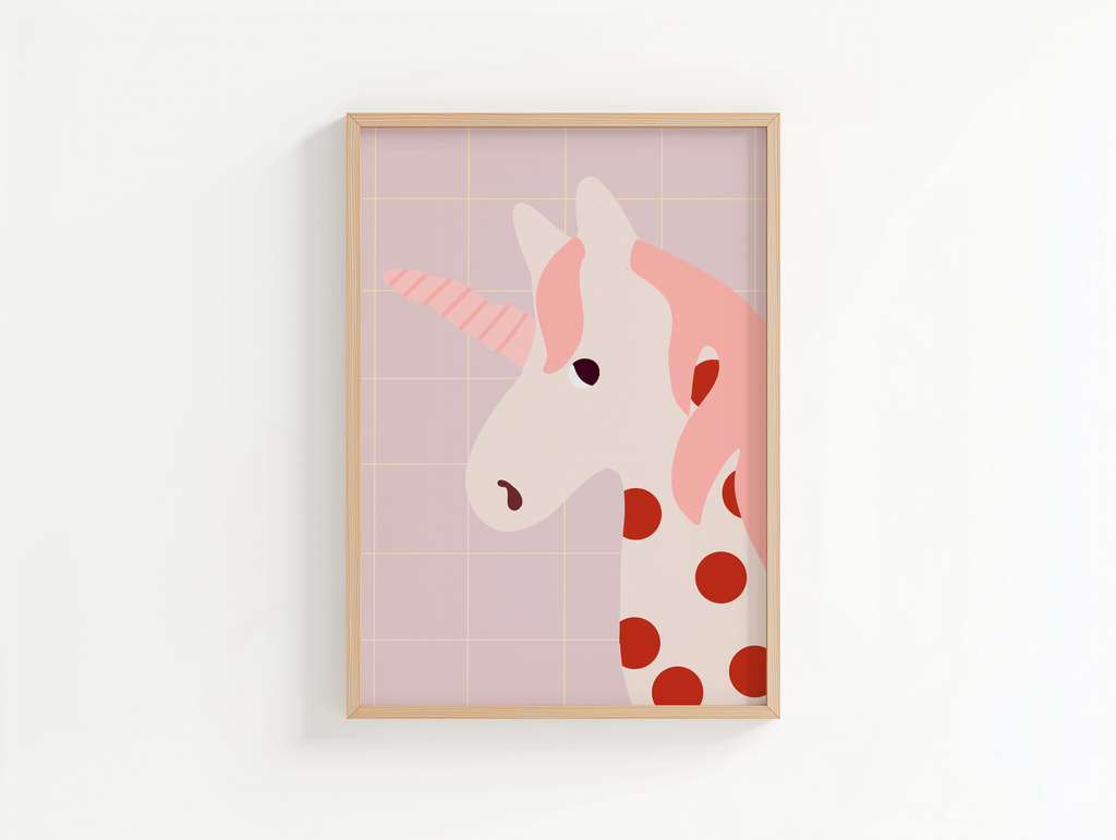 Poster Einhorn I Polka Dot Design