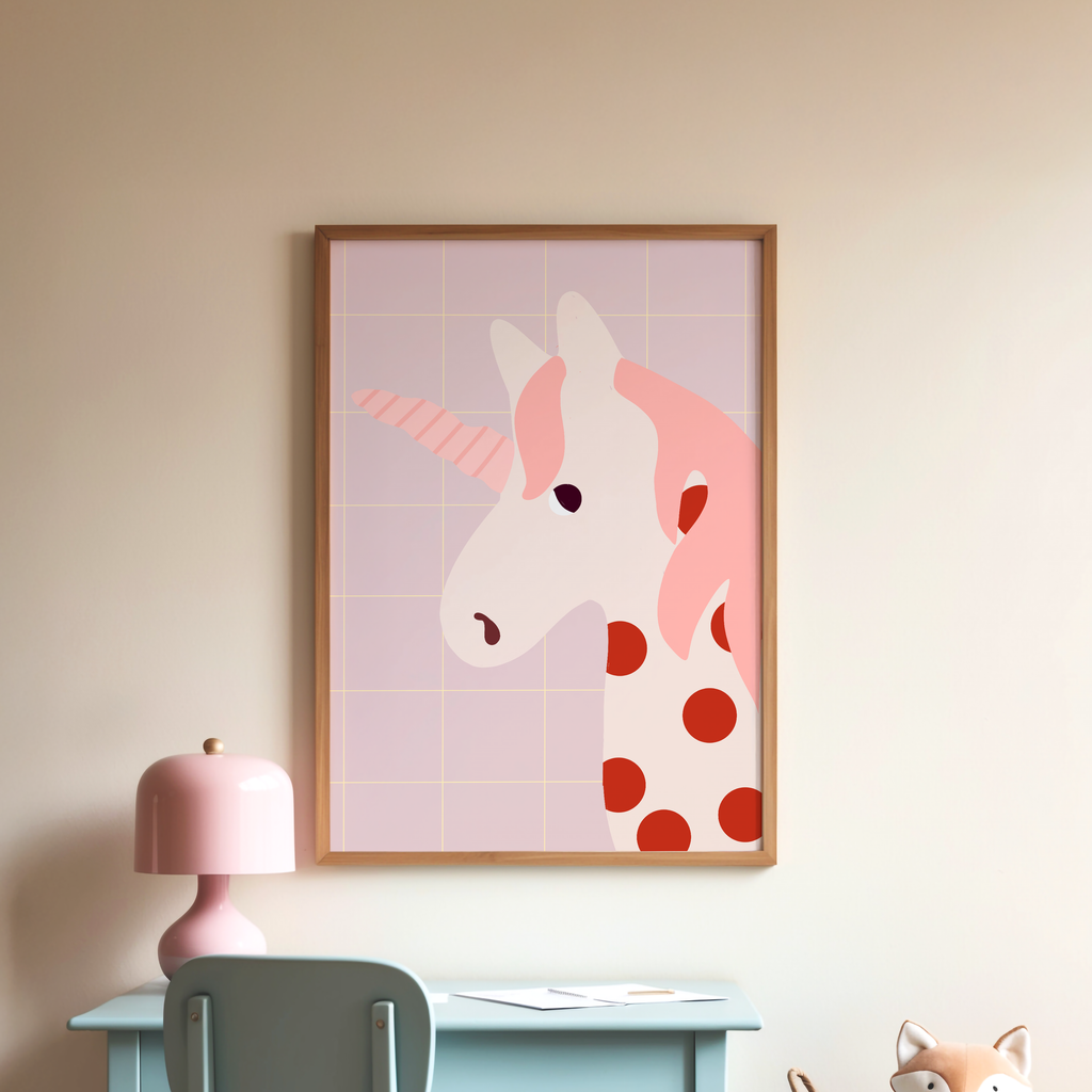 Poster Einhorn I Polka Dot Design