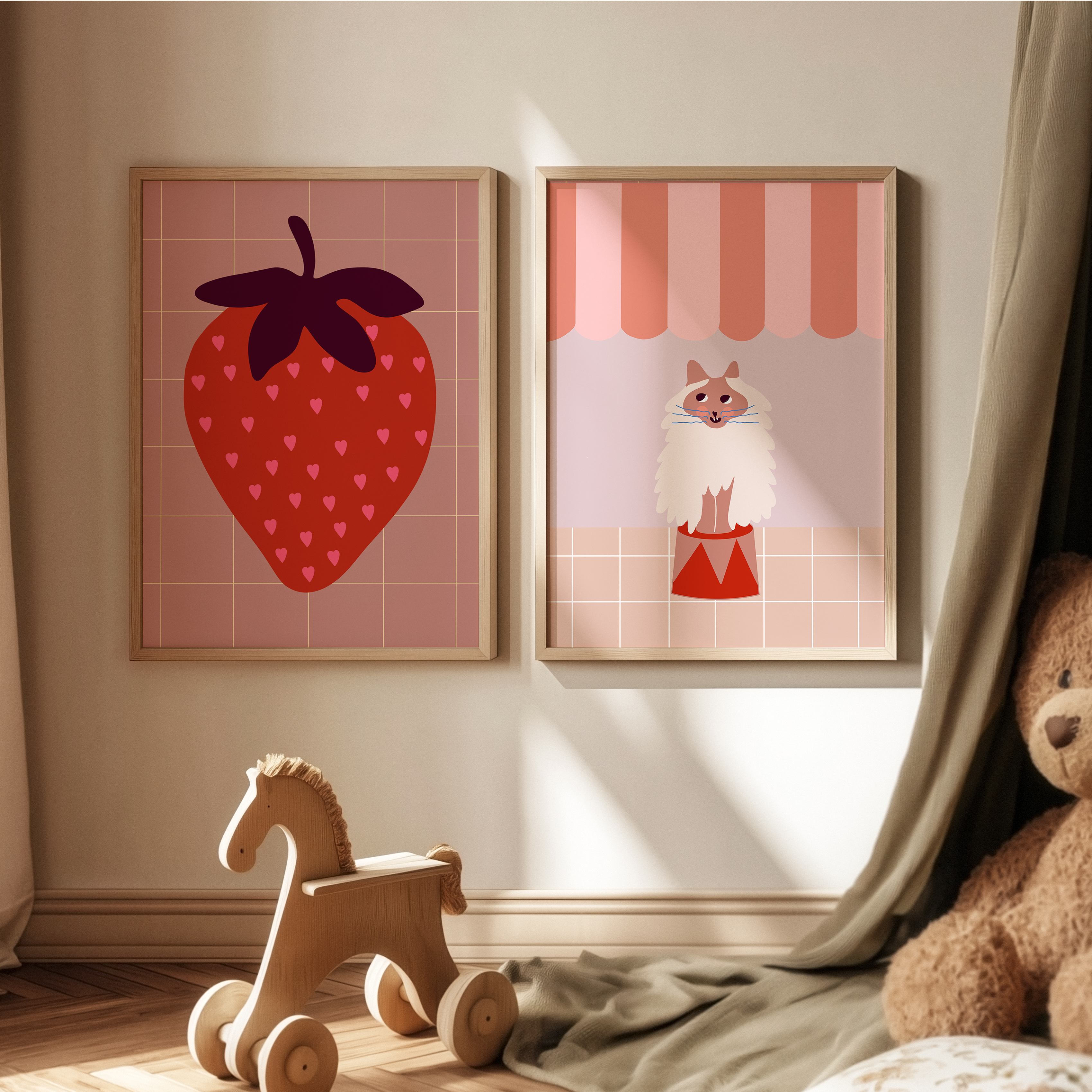 Poster Circus Cat I In Apricot-Tönen