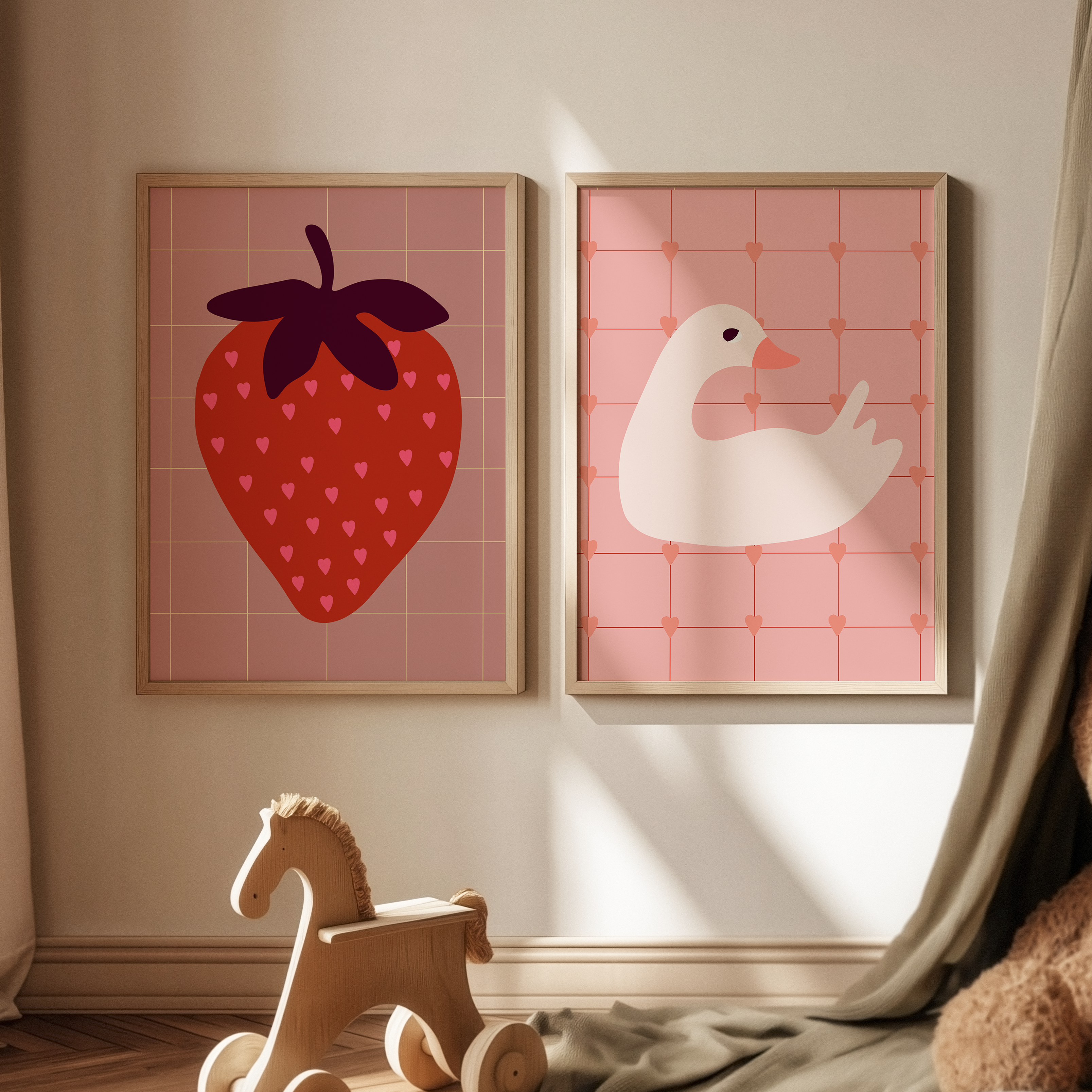 Poster Erdbeere I Herz-Design
