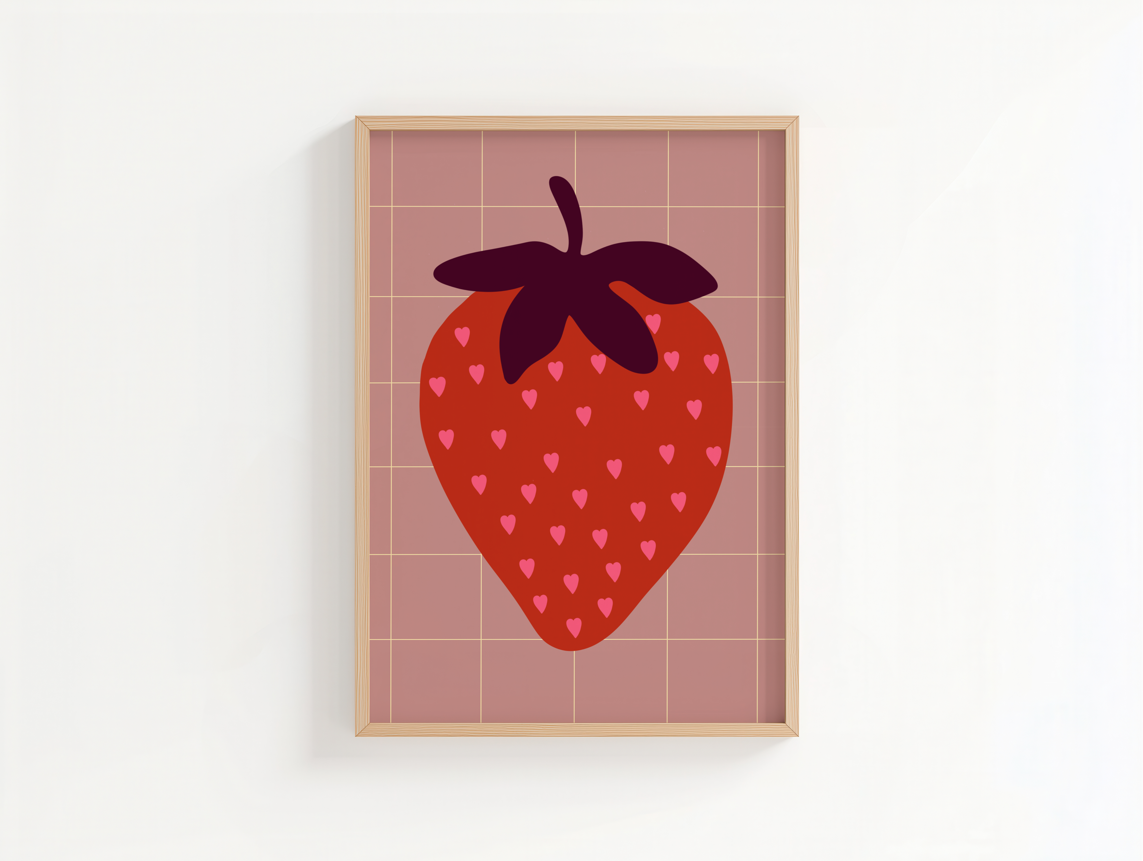 Poster Erdbeere I Herz-Design