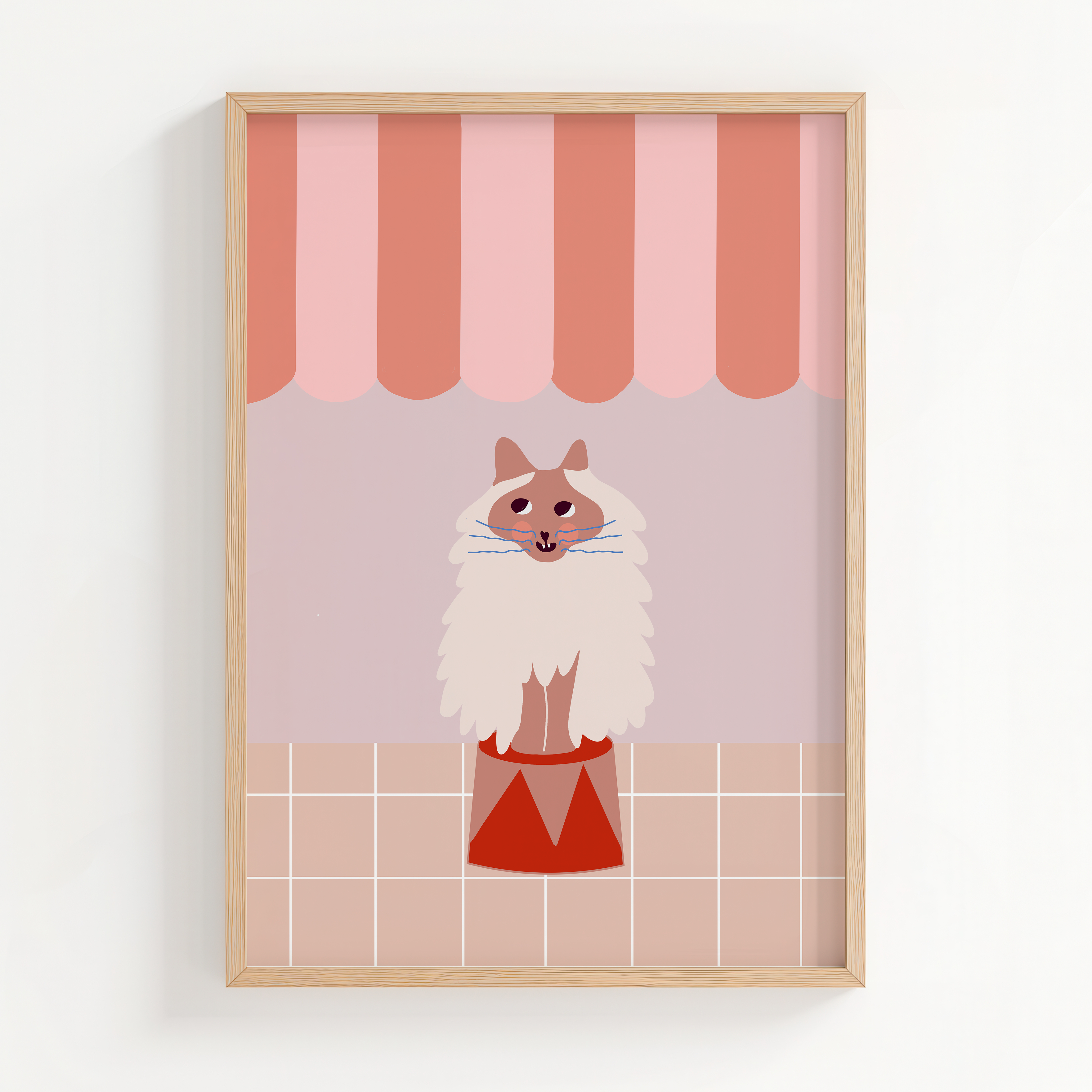 Poster Circus Cat I In Apricot-Tönen