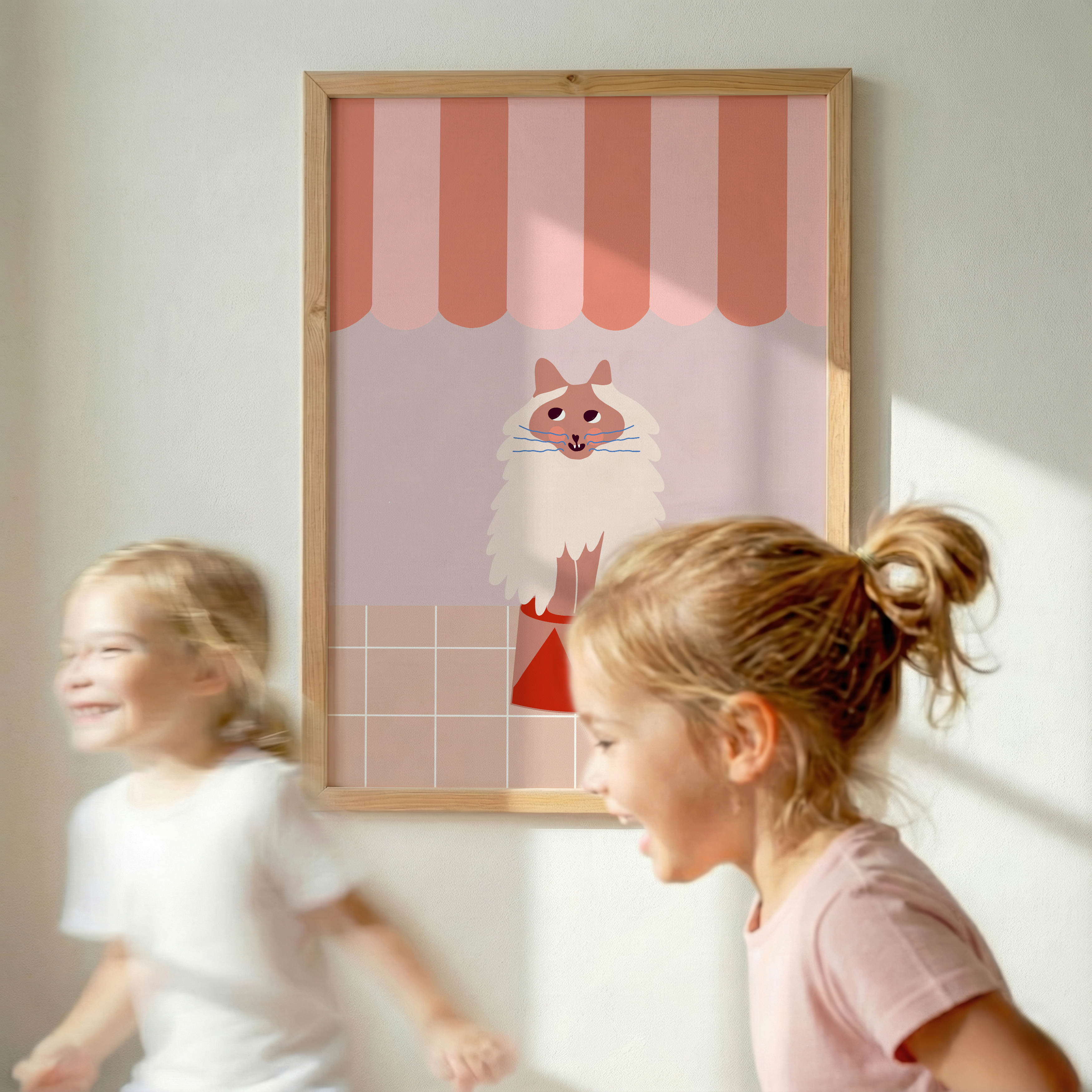 Poster Circus Cat I In Apricot-Tönen