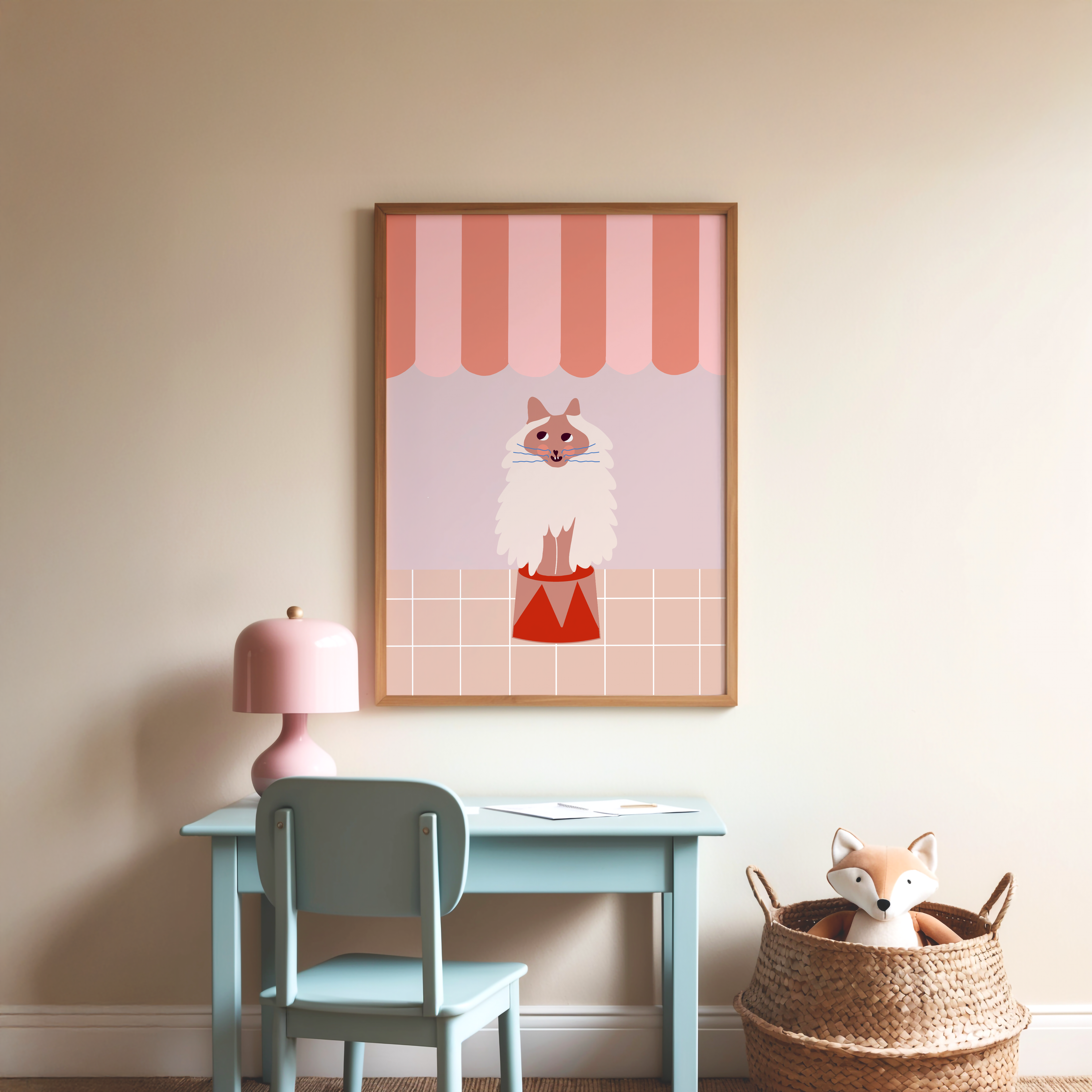 Poster Circus Cat I In Apricot-Tönen