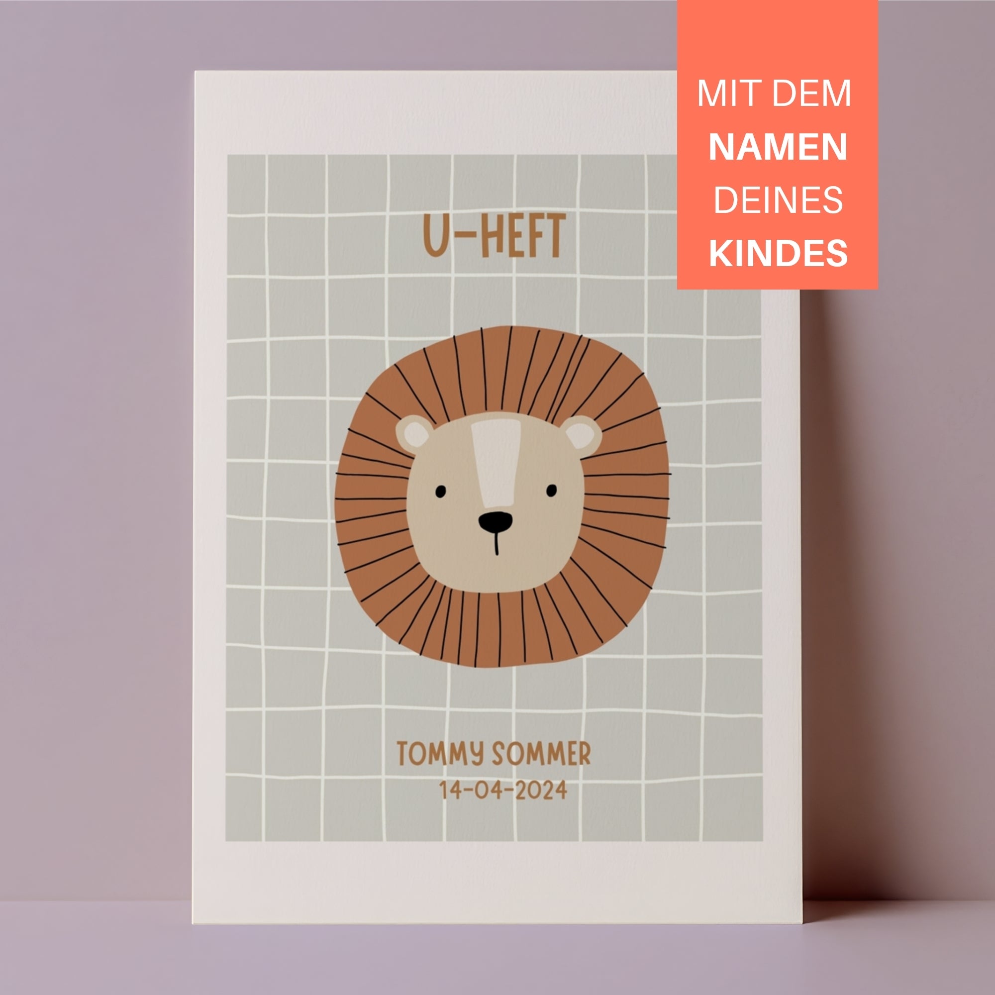 U-Heft Hülle Löwe I personalisierbar
