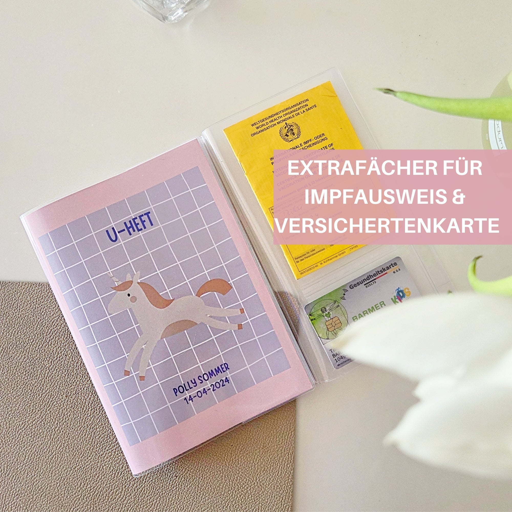 U-Heft Hülle Einhorn I personalisierbar