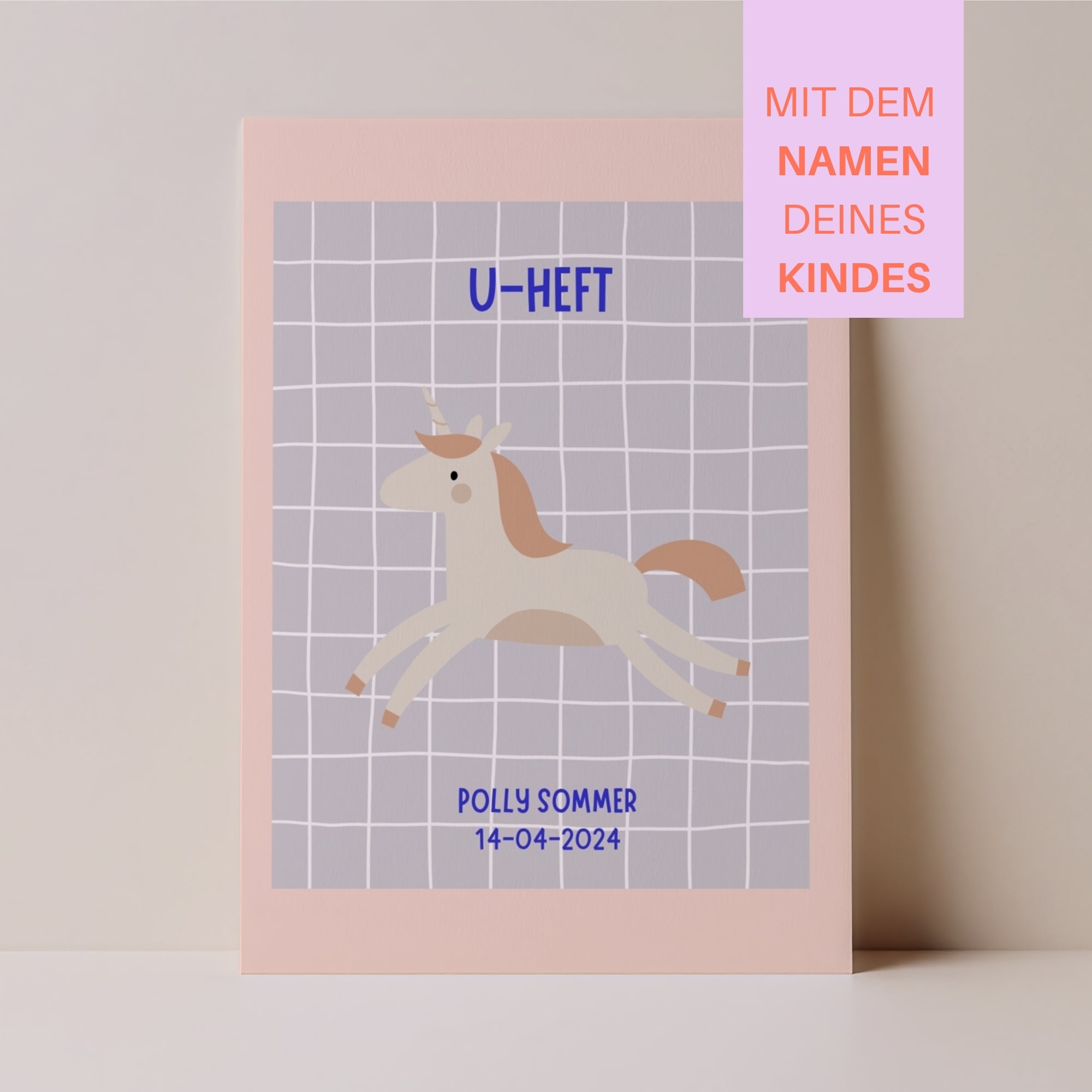 U-Heft Hülle Einhorn I personalisierbar