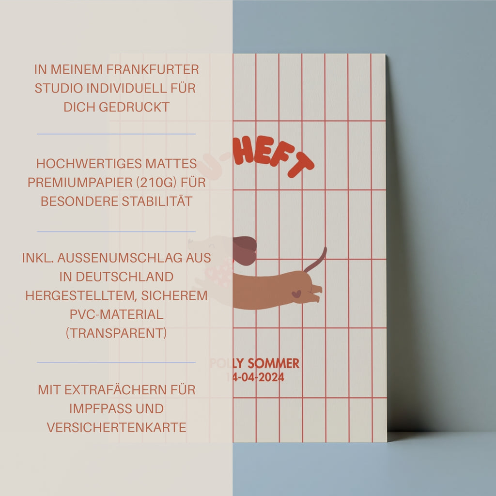 U-Heft Hülle Dackel I personalisierbar