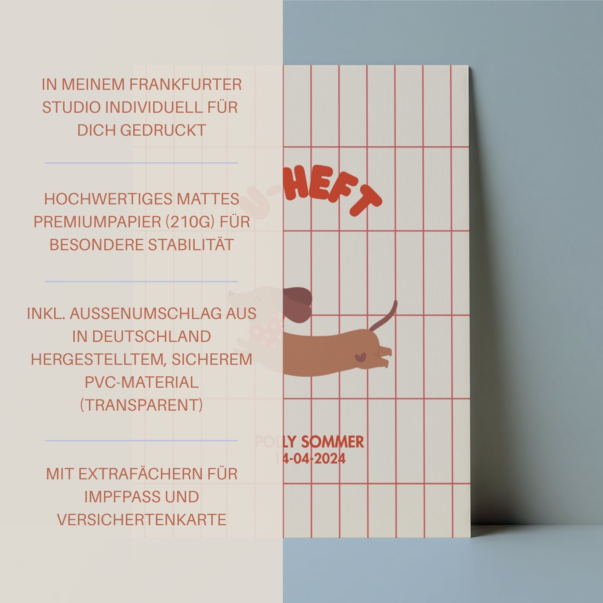 U-Heft Hülle Dackel I personalisierbar